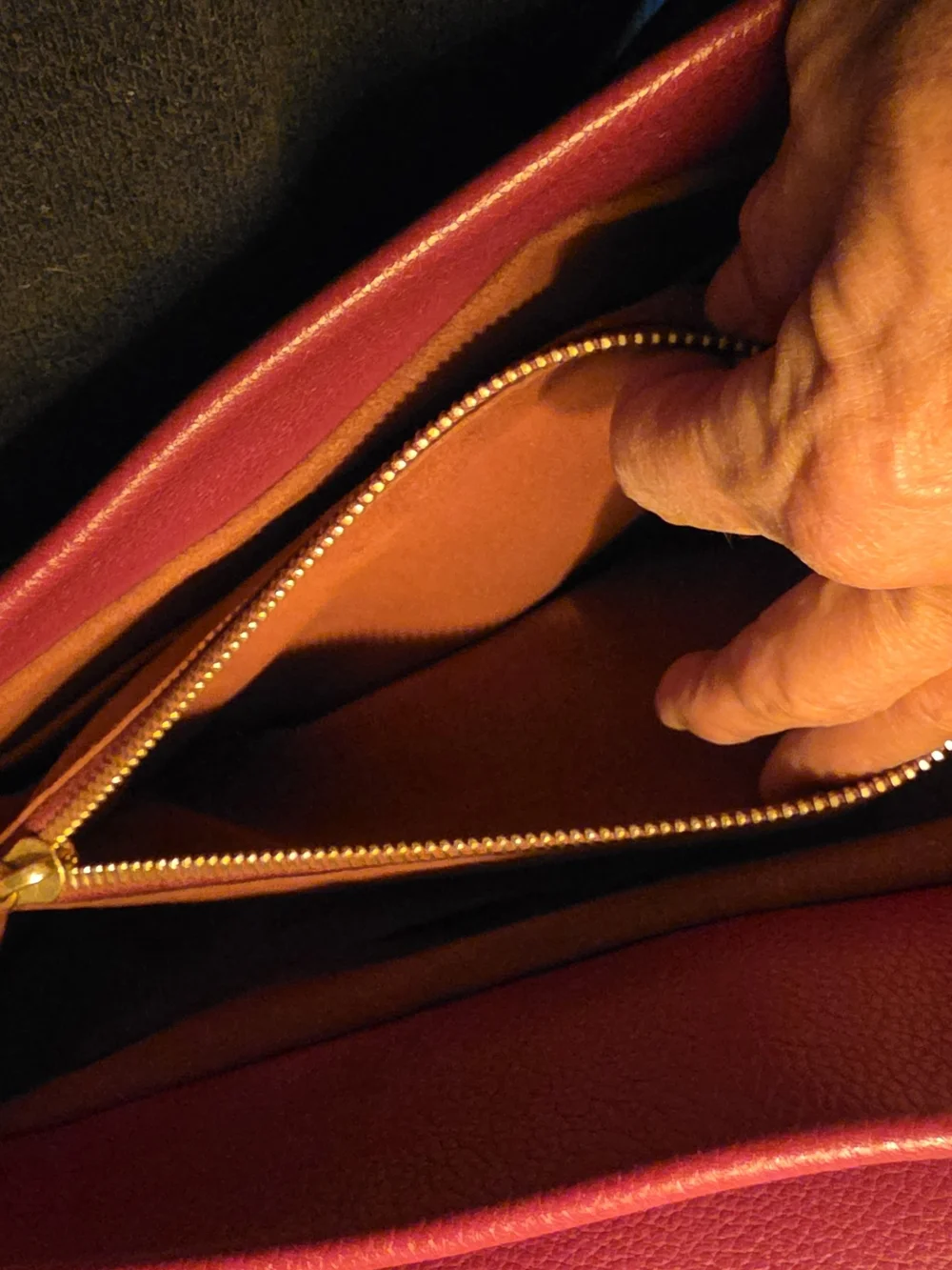 Louis Vuitton Brown Monogram Shoulder Bag with Burgundy Accents